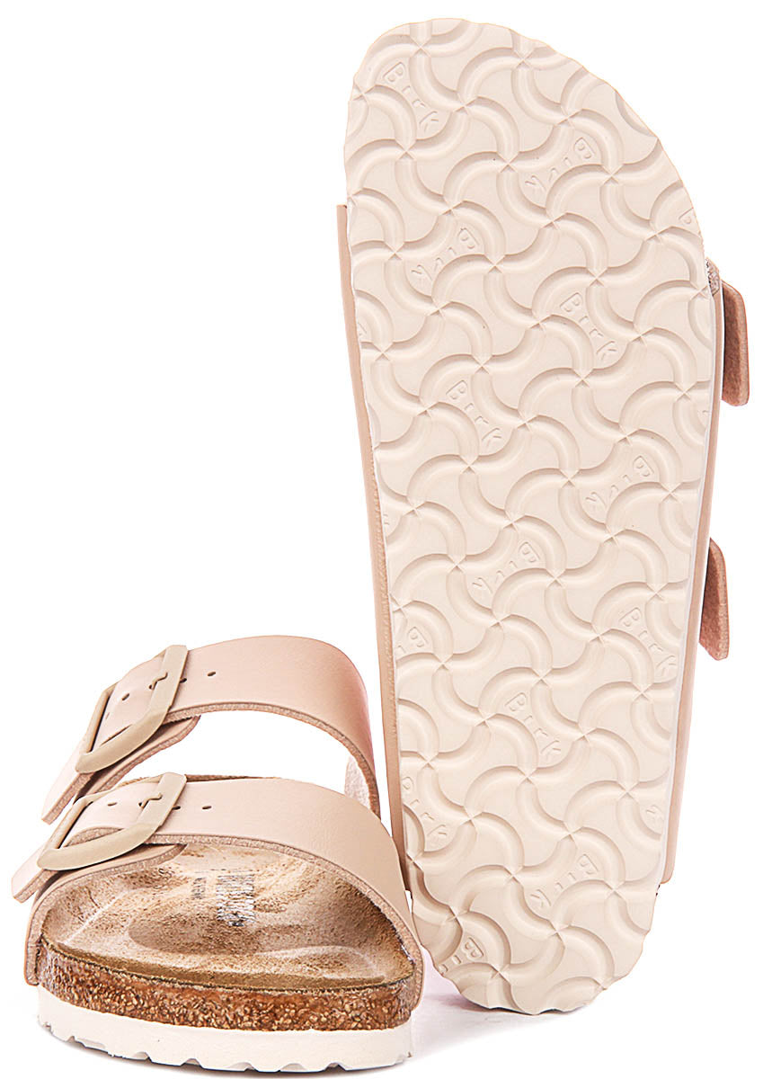Sandales Birkenstock Arizona | Birko-Flor beige pour femme - coupe étroite
