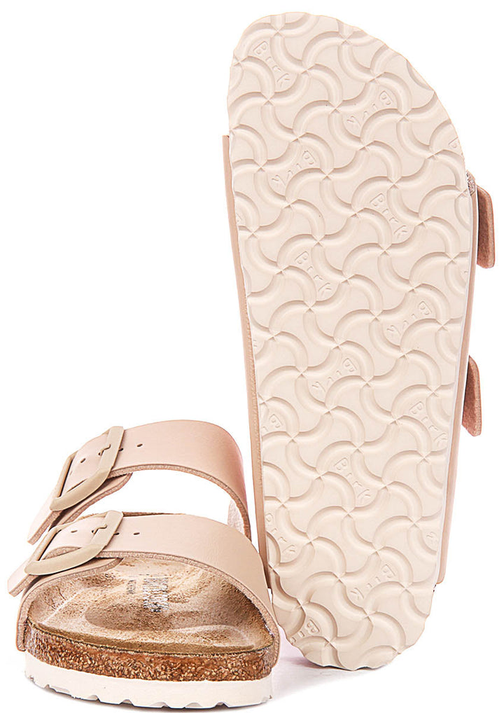 Sandales Birkenstock Arizona | Birko-Flor beige pour femme - coupe étroite