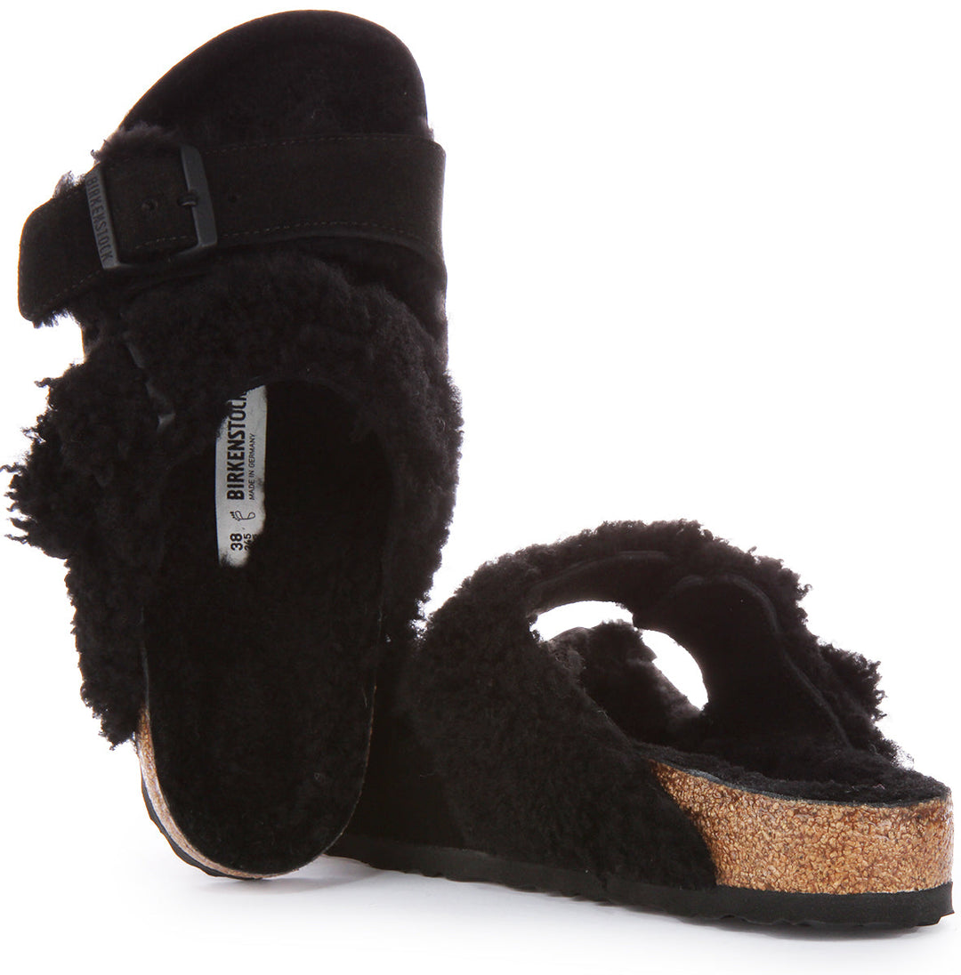Birkenstock Arizona Sandals | Black genuine leather - Split-Tone Finish for Women