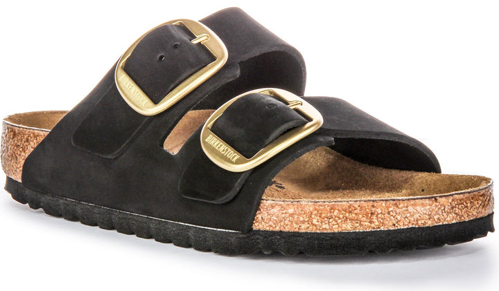 Sandales Birkenstock Arizona | Cuir suédé noir – Big Buckle pour femme