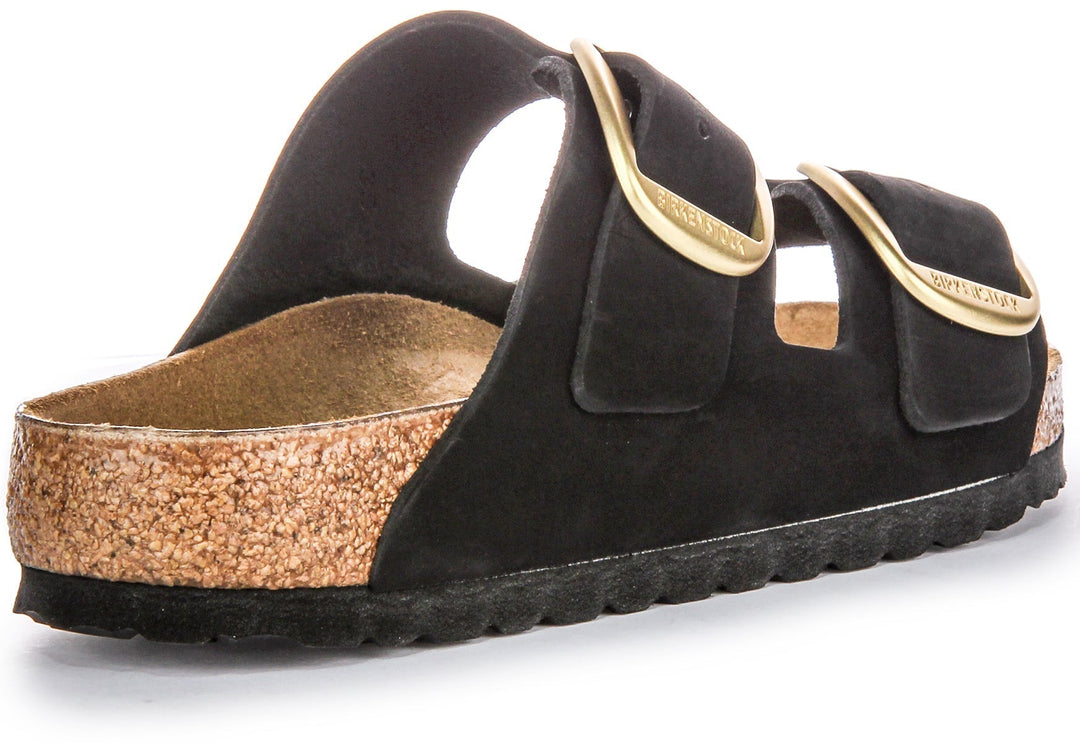 Sandales Birkenstock Arizona | Cuir suédé noir – Big Buckle pour femme