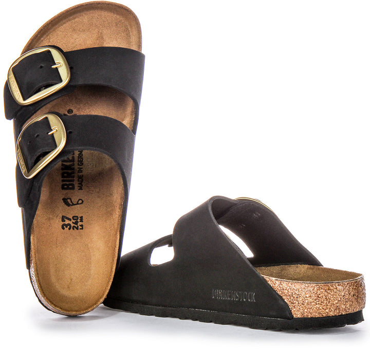 Sandales Birkenstock Arizona | Cuir suédé noir – Big Buckle pour femme