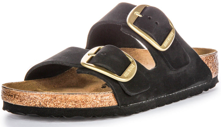 Sandales Birkenstock Arizona | Cuir suédé noir – Big Buckle pour femme