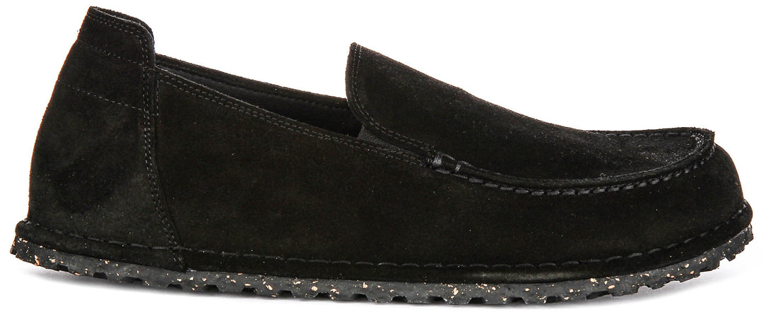 Birkenstock Utti chaussures | cuir suédé noir pour hommes et femmes - coupe standard