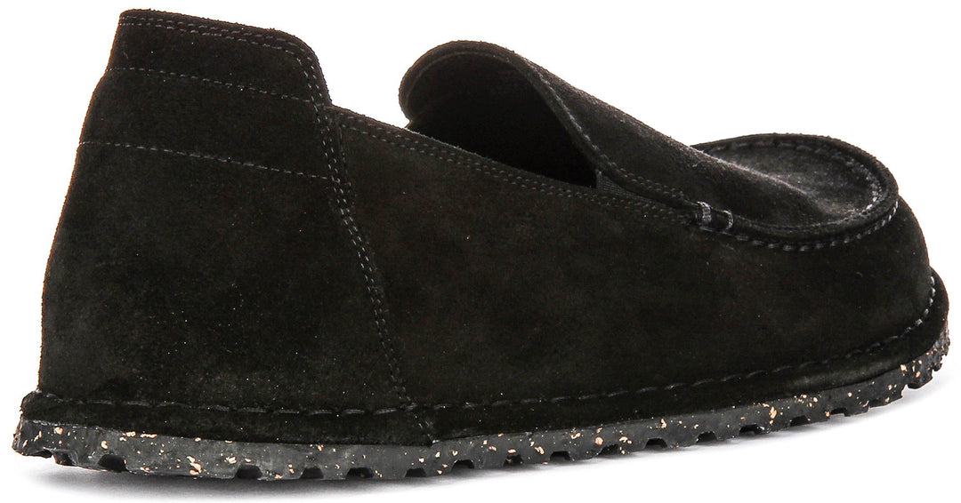 Birkenstock Utti chaussures | cuir suédé noir pour hommes et femmes - coupe standard