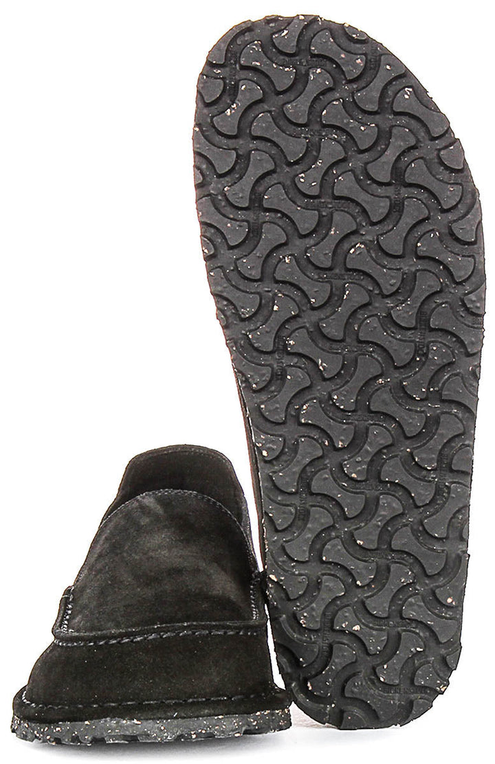 Birkenstock Utti chaussures | cuir suédé noir pour hommes et femmes - coupe standard
