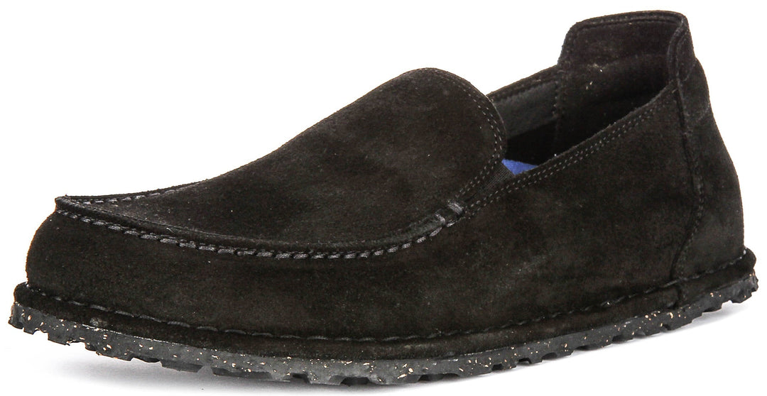 Birkenstock Utti chaussures | cuir suédé noir pour hommes et femmes - coupe standard