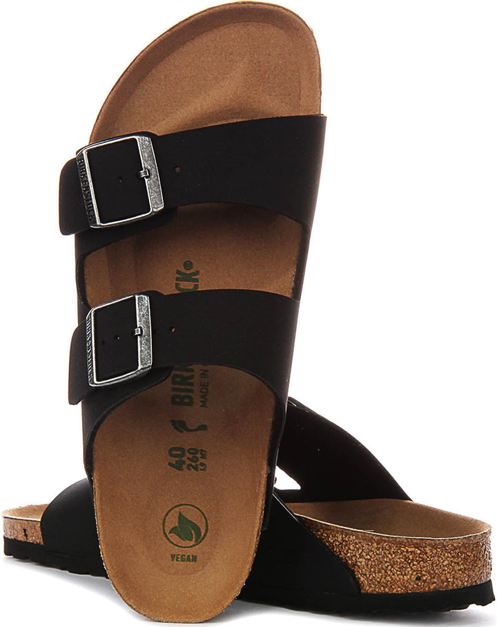 Sandales Birkenstock Arizona | noires en Birko-Flor – adaptées aux véganes pour hommes et femmes – largeur étroite