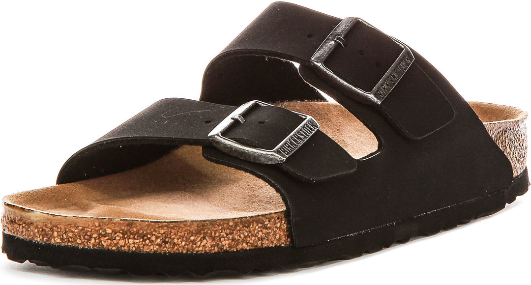 Sandales Birkenstock Arizona | noires en Birko-Flor – adaptées aux véganes pour hommes et femmes – largeur étroite