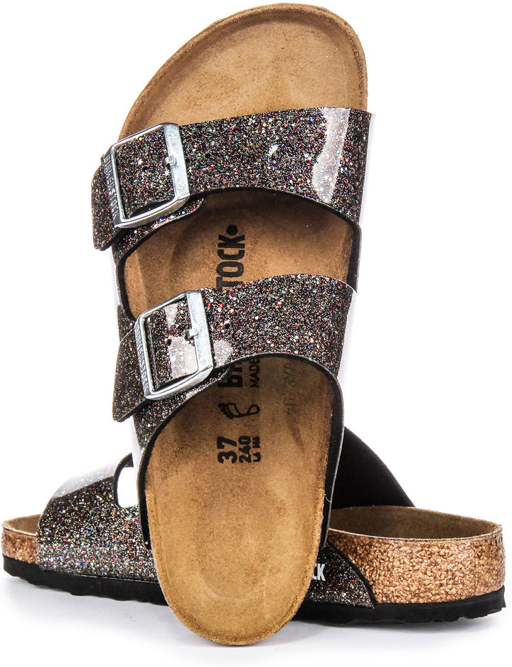 Birkenstock Arizona Sandals | Black Birko-Flor - Multi-Tone for Kids