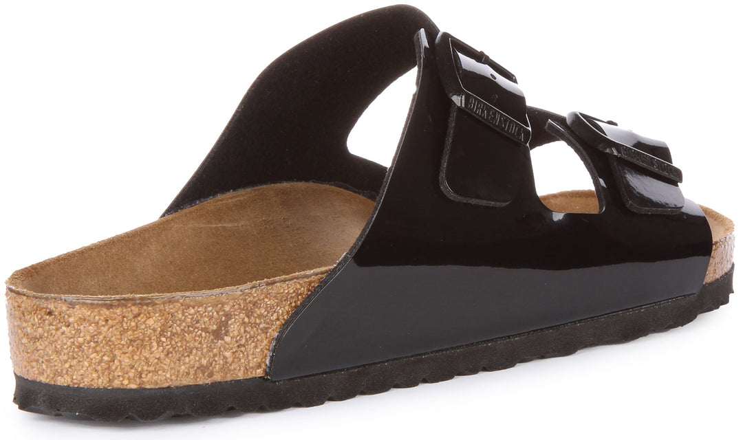 Birkenstock Arizona sandali | Birko-Flor nero verniciato da donna