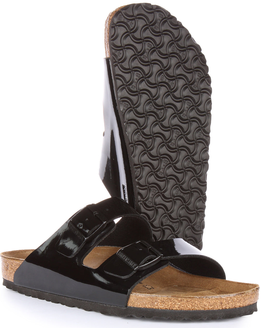 Birkenstock Arizona-sandalen | Lakzwart Birko-Flor voor heren en dames
