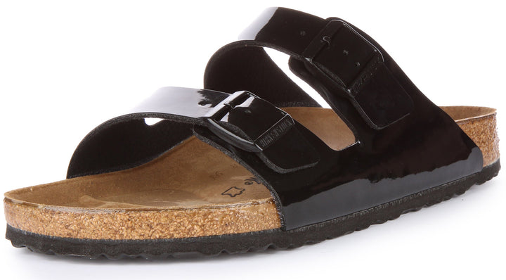 Birkenstock Arizona sandali | Birko-Flor nero verniciato da donna