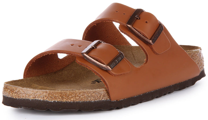 Sandales Birkenstock Arizona | Cuir véritable marron pour homme et femme