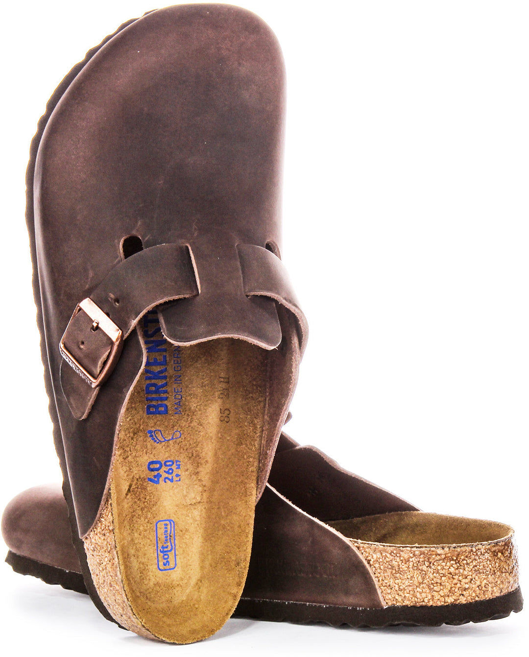 Sabots Birkenstock Boston | Cuir véritable marron pour hommes et femmes