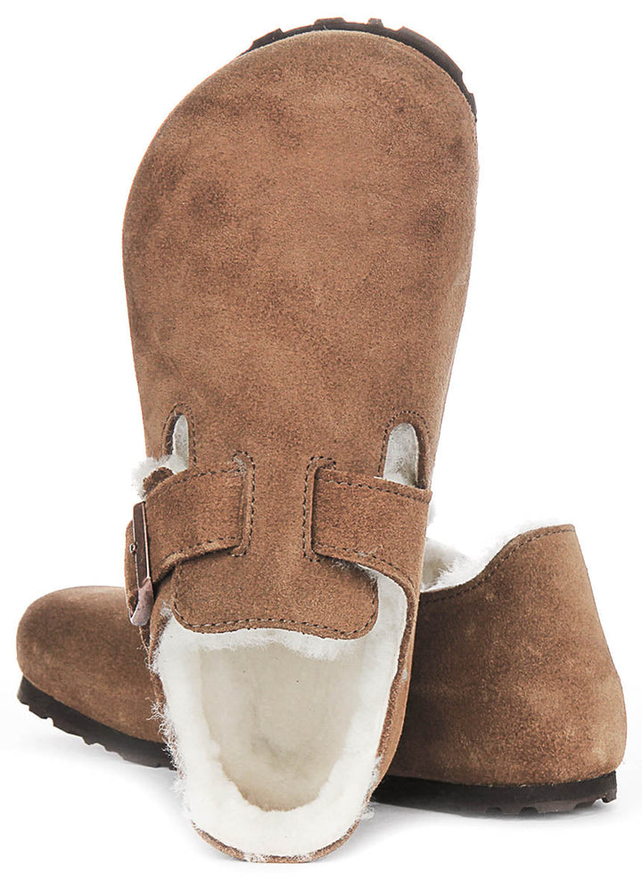Sabots Birkenstock London | cuir suédé marron pour femmes