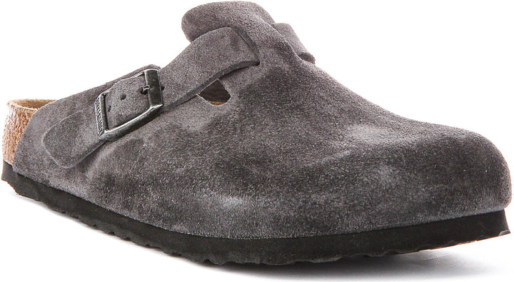 Zuecos Birkenstock Boston | Birko-Flor color carbón para hombre y mujer - horma regular