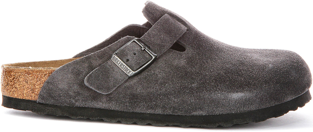Zuecos Birkenstock Boston | Birko-Flor color carbón para hombre y mujer - horma regular