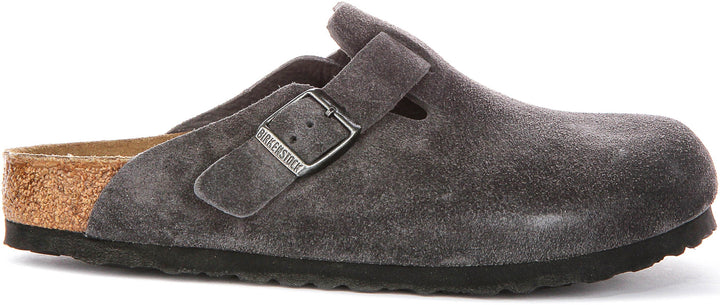 Zuecos Birkenstock Boston | Birko-Flor color carbón para hombre y mujer - horma regular