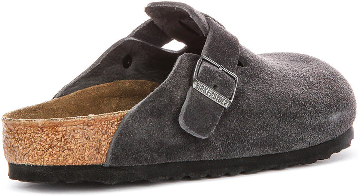 Zuecos Birkenstock Boston | Birko-Flor color carbón para hombre y mujer - horma regular