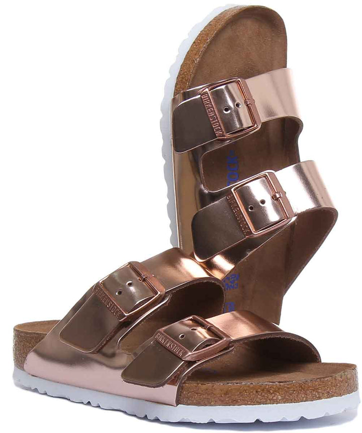 Sandales Birkenstock Arizona | Birko-Flor cuivre - semelle souple pour femmes