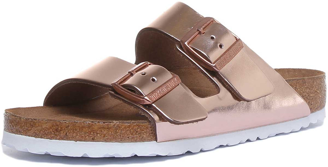 Sandales Birkenstock Arizona | Birko-Flor cuivre - semelle souple pour femmes