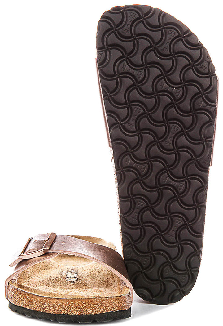 Sandales Birkenstock Madrid | en Birko-Flor cuivré pour femmes – largeur normale