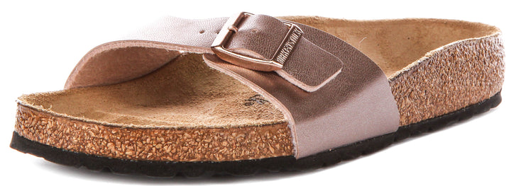 Sandales Birkenstock Madrid | en Birko-Flor cuivré pour femmes – largeur normale