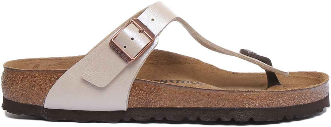 Sandales Birkenstock Gizeh | Birko-Flor crème pour femme