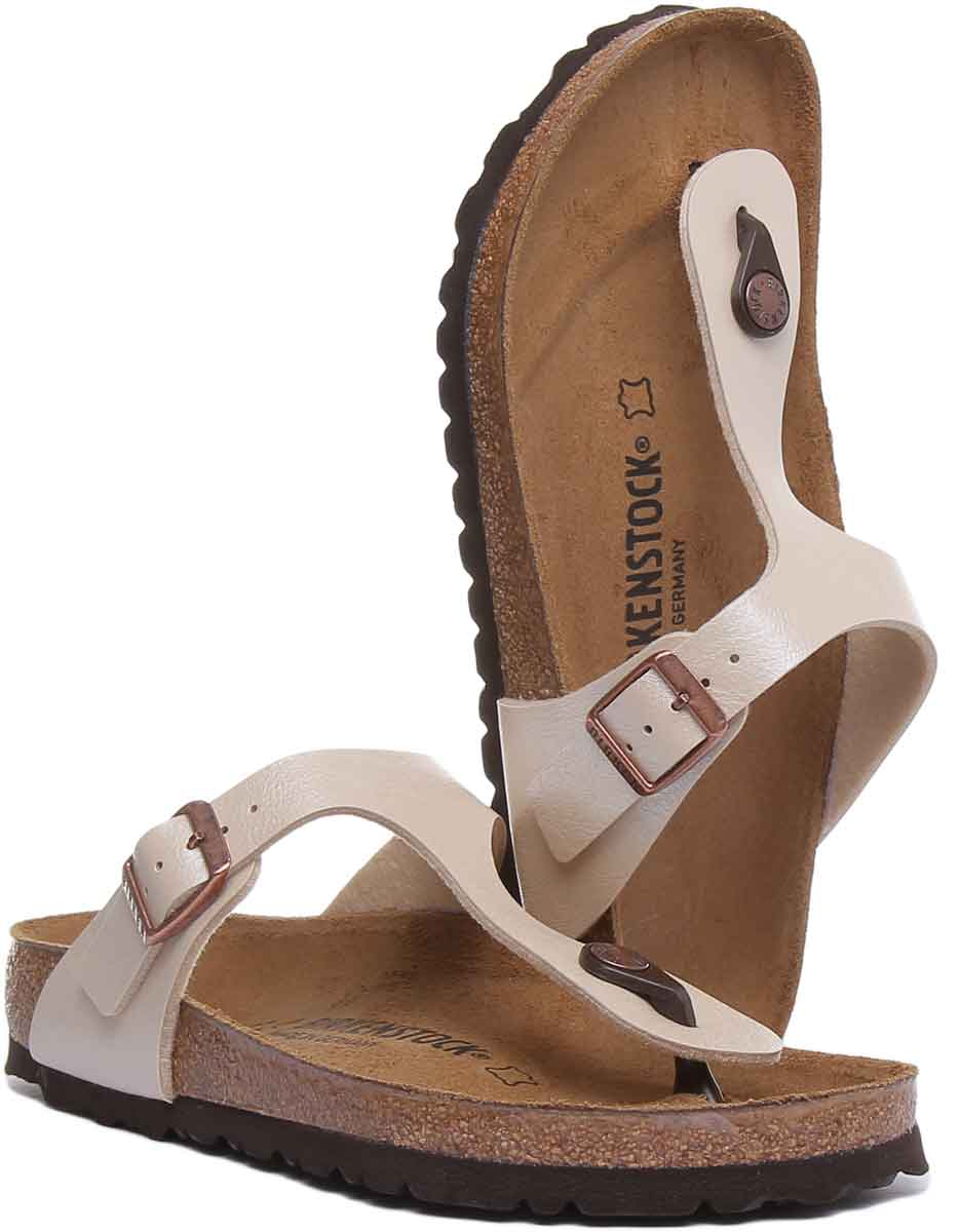 Sandales Birkenstock Gizeh | Birko-Flor crème pour femme