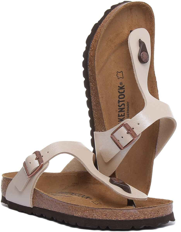 Sandales Birkenstock Gizeh | Birko-Flor crème pour femme