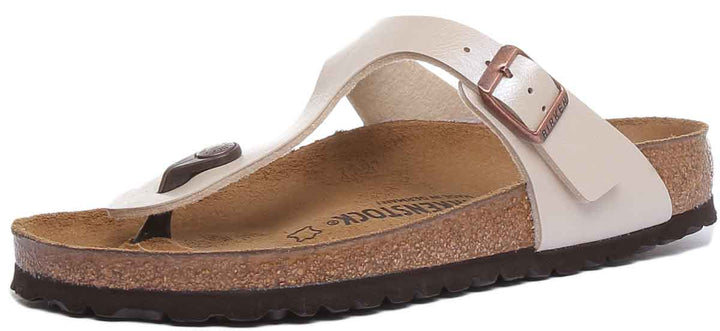 Sandales Birkenstock Gizeh | Birko-Flor crème pour femme