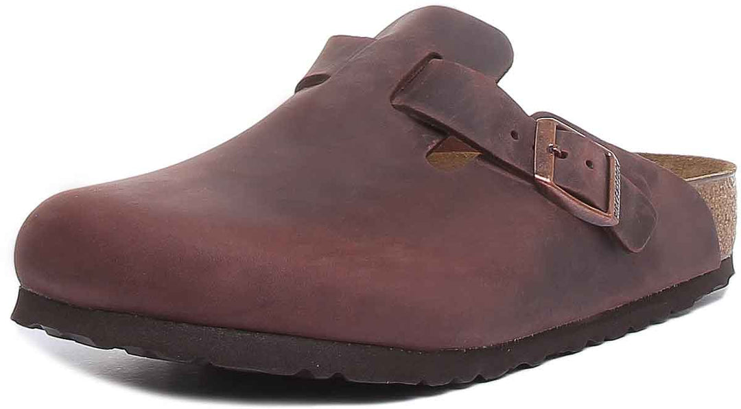 Zoccoli Birkenstock Boston | Vera pelle marrone scuro da uomo