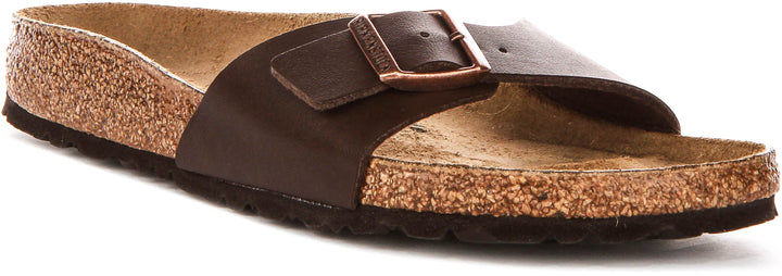 Birkenstock Madrid sandalen | Donkerbruin Birko-Flor voor dames - Smalle pasvorm