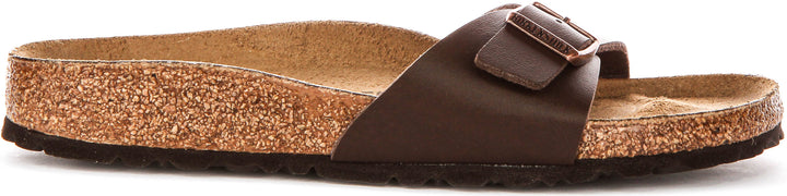 Birkenstock Madrid sandalen | Donkerbruin Birko-Flor voor dames - Smalle pasvorm