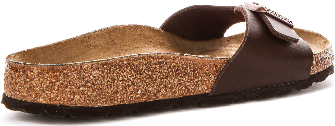 Birkenstock Madrid sandalen | Donkerbruin Birko-Flor voor dames - Smalle pasvorm