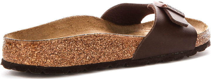 Birkenstock Madrid sandalen | Donkerbruin Birko-Flor voor dames - Smalle pasvorm