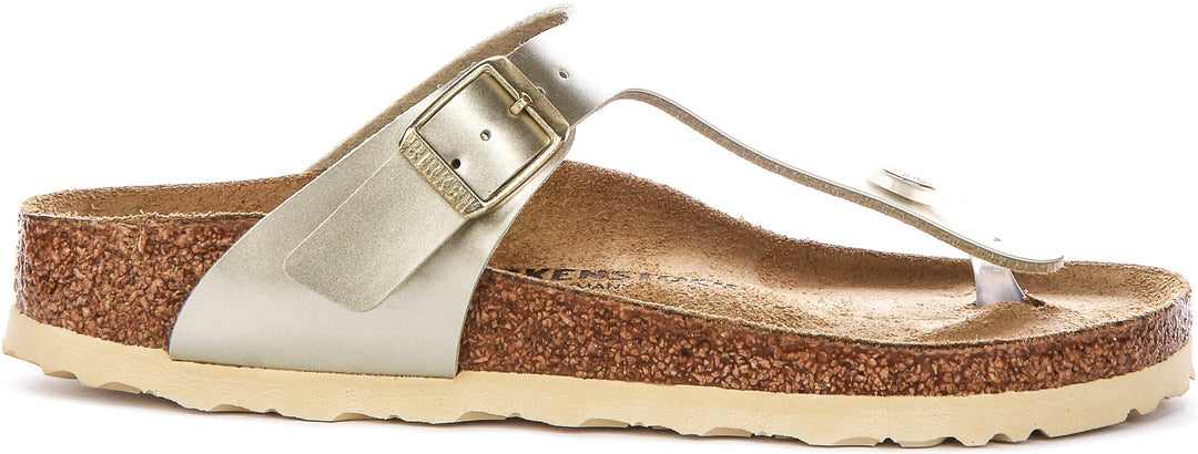 Sandales Birkenstock Gizeh | Birko-Flor doré pour enfant - coupe étroite