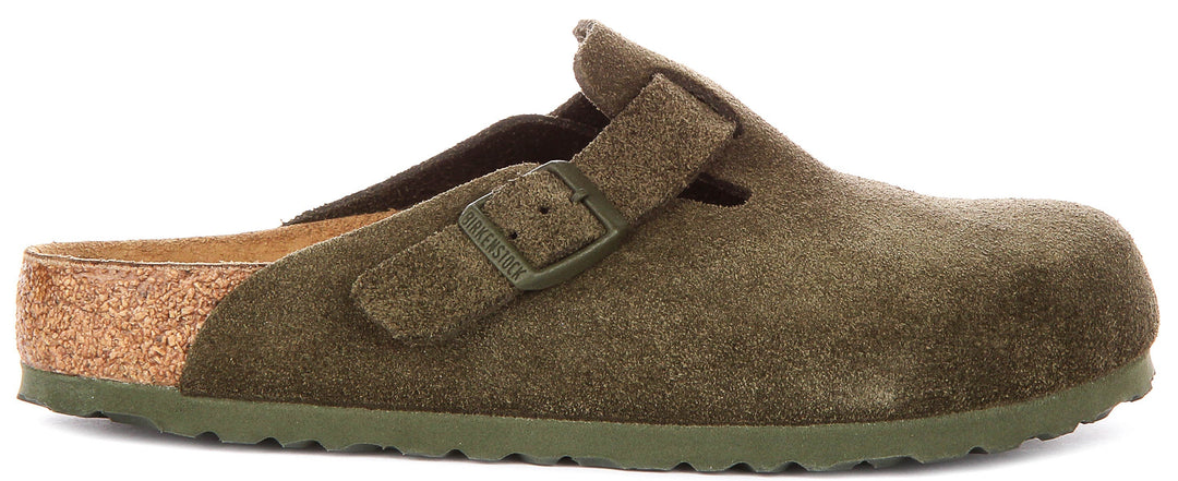 Zuecos Birkenstock Boston | Birko-Flor verde, para hombre y mujer, horma regular