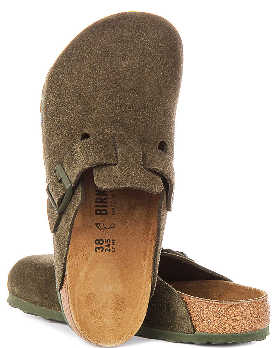 Zuecos Birkenstock Boston | Birko-Flor verde, para hombre y mujer, horma regular