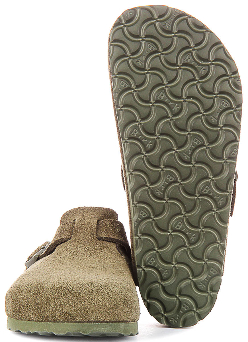 Zuecos Birkenstock Boston | Birko-Flor verde, para hombre y mujer, horma regular