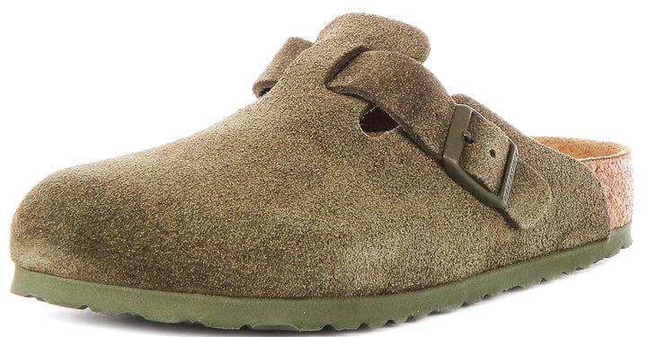 Zuecos Birkenstock Boston | Birko-Flor verde, para hombre y mujer, horma regular