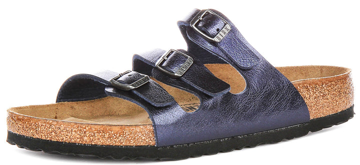 Birkenstock Florida-sandaler | Midnattsblå Birko-Flor för män och kvinnor – normal läst