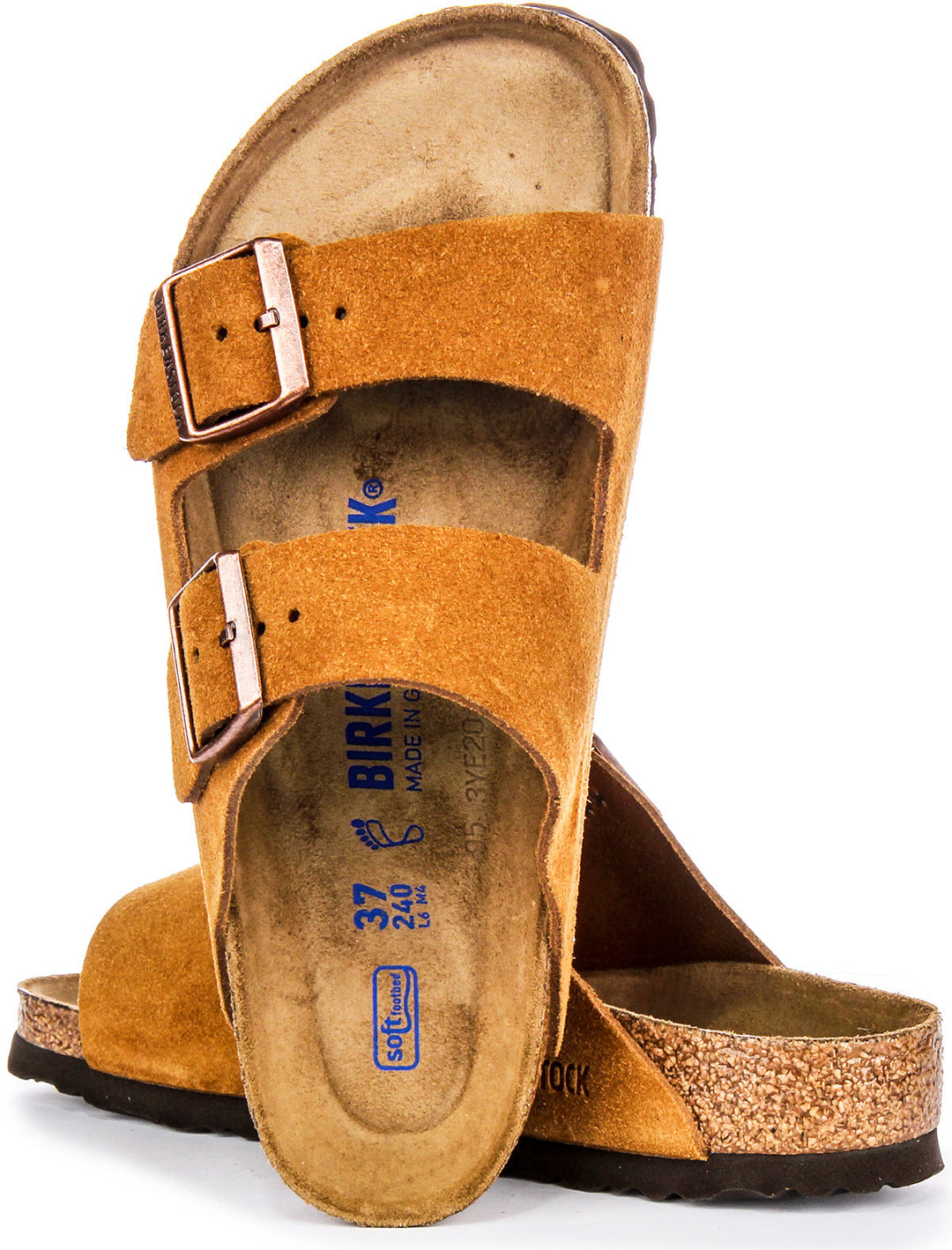 Sandalias Birkenstock Arizona | cuero de ante color visón para mujeres