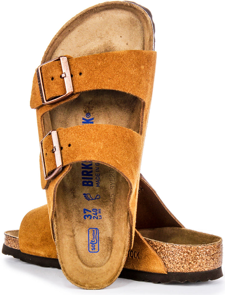 Sandalias Birkenstock Arizona | cuero de ante color visón para mujeres