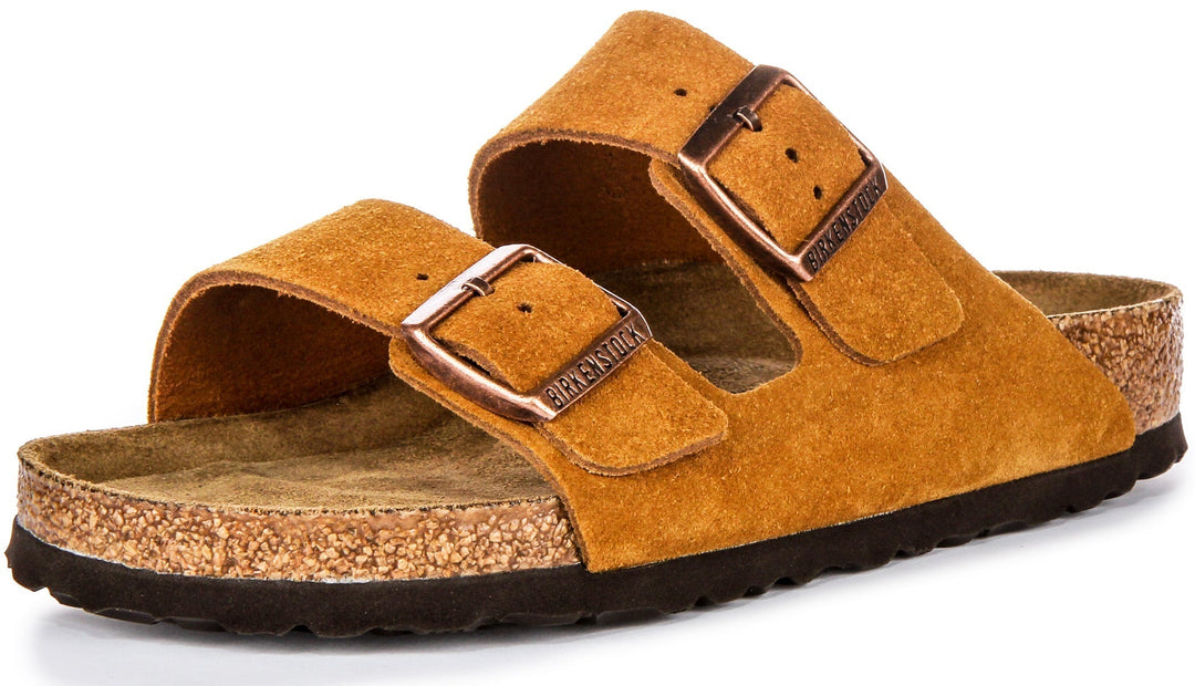 Sandalias Birkenstock Arizona | cuero de ante color visón para mujeres