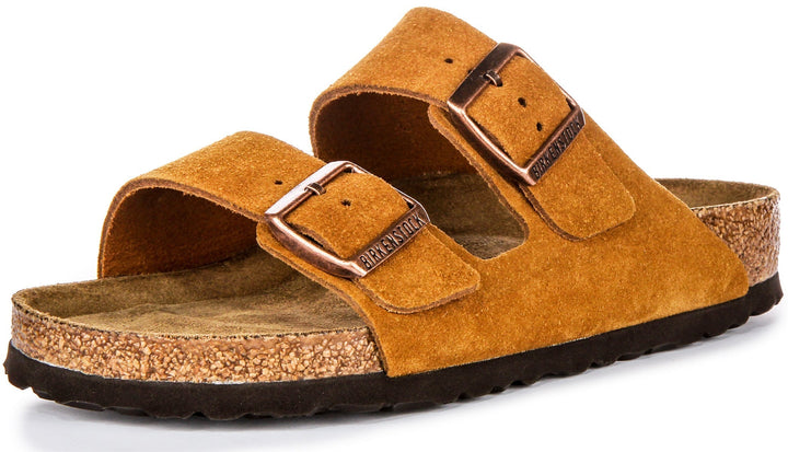 Sandalias Birkenstock Arizona | cuero de ante color visón para mujeres