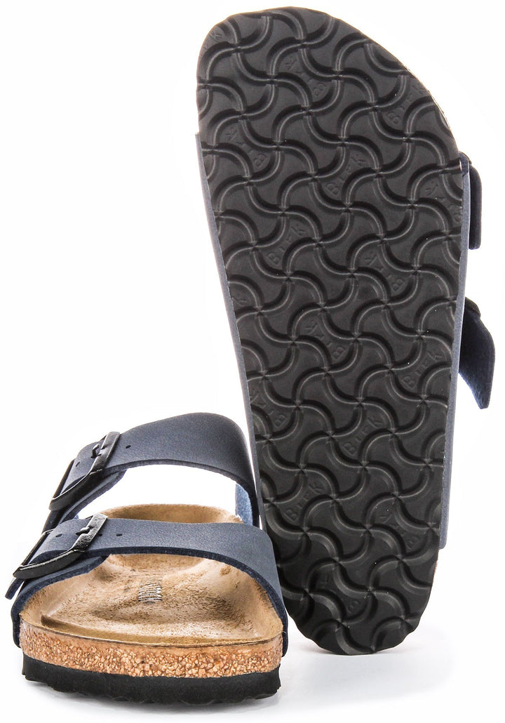 Sandales Birkenstock Arizona | Birko-Flor bleu marine pour enfants - coupe régulière