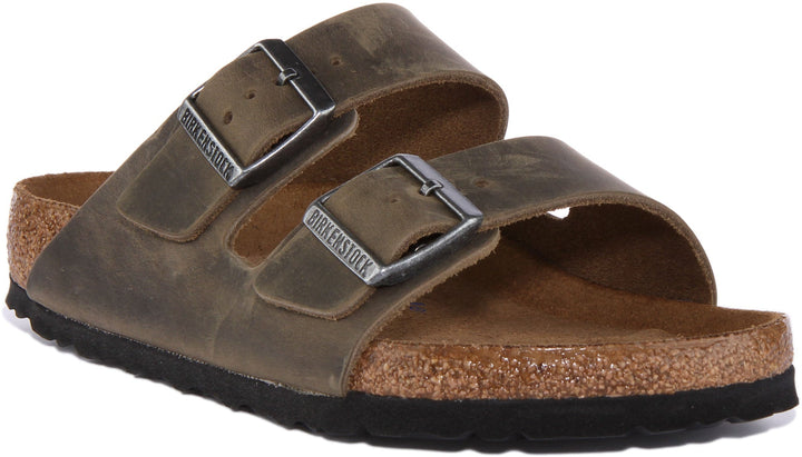 Sandales Birkenstock Arizona | cuir nubuck olive pour femmes