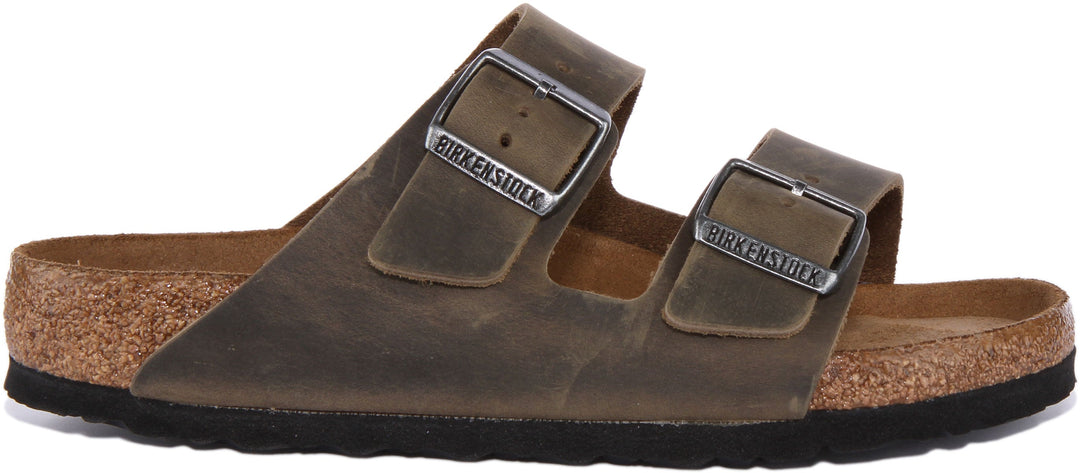Sandales Birkenstock Arizona | cuir nubuck olive pour femmes